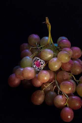 Bague 56 Splendeur des années 1930 : une bague vintage en diamant et rubélite 58 Facettes 20296-0351