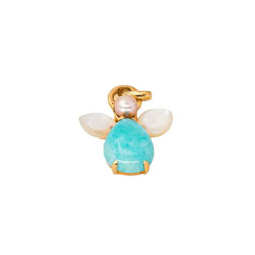 Pendentif Isabelle Langlois Pendentif   Or rose Amazonite, Nacre, Perle rose 58 Facettes 4521849CN