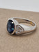 1990's Sapphire Ring white Gold and Trilliant Diamonds 58 Facettes