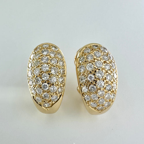 Boucles d'oreilles BOUCLES D'OREILLES PAVAGE DIAMANTS OR JAUNE 18K 58 Facettes 0