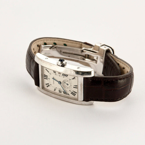 Montre CARTIER - Tank Américaine - Montre or gris 58 Facettes 240814