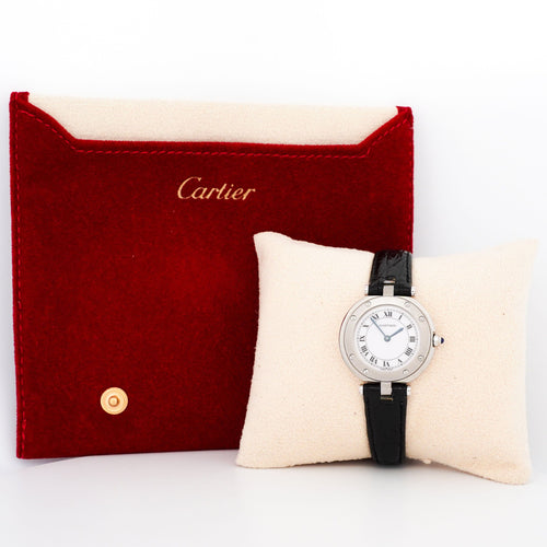 Bracelet Cartier Santos Vendôme - Ivory roman dial - SM 58 Facettes