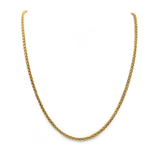 Collier Chaîne Or Jaune - Maille Epi Blé Vintage torsadée lisse 58 Facettes 250426R