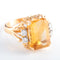 Bague 54 Bague citrine et ses 4 diamants 58 Facettes