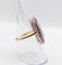 Bague 57 Bague marquise art déco en or 18k et platine, diamants et rubis 58 Facettes A06578