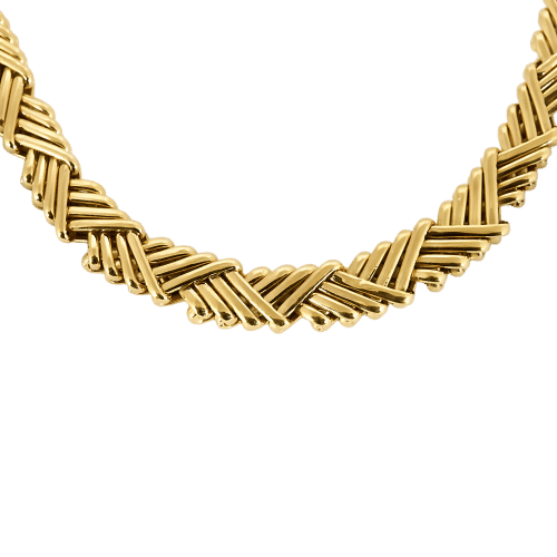 Collier Collier en Or jaune 18k à maille chevrons 58 Facettes CHANT0009