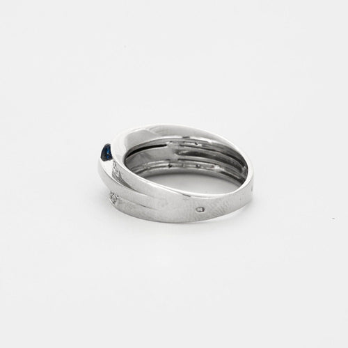 Bague Bague Or Blanc Saphirs Diamants 58 Facettes