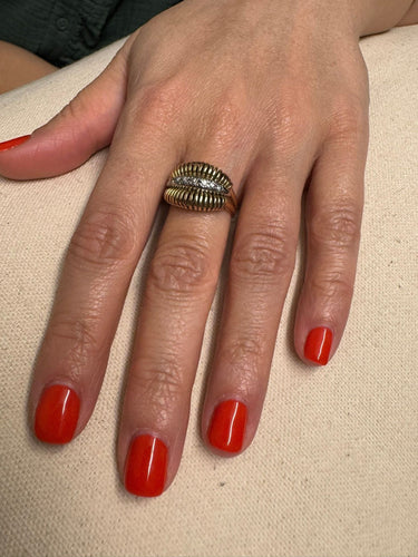 Bague 58 Bague Spirales or et Diamants 58 Facettes