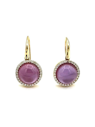 Boucles d'oreilles ROBERTO COIN. Boucles d'oreilles or, améthystes et diamants 58 Facettes