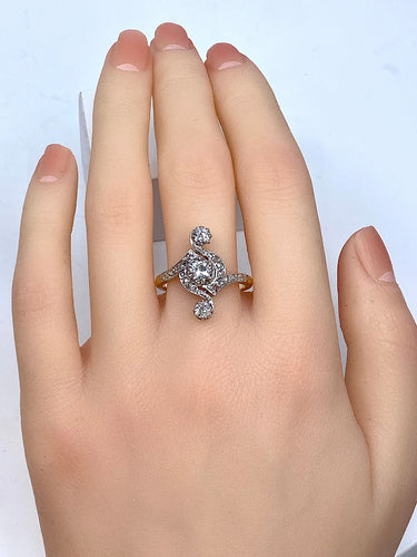 Bague 58 Bague Or Diamants époque 1900 58 Facettes AB204