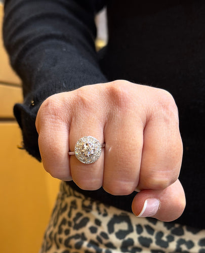 Bague 58 Bague ancienne en platine et diamants 58 Facettes