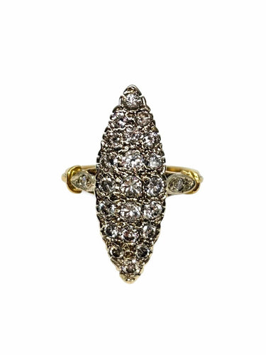 Bague marquise or blanc et diamants 1,3 ct