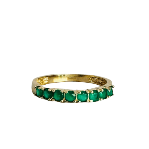 Bague Bague jonc en or jaune 14k avec émeraudes 58 Facettes 2509007