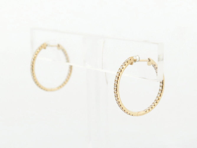 Boucles d'oreilles boucles d'oreilles creoles or 18k & 70 diamants 0.54ct certificat s 58 Facettes 272253