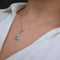 Collier pendentif Émeraude & Diamants – Or Gris 18K 58 Facettes
