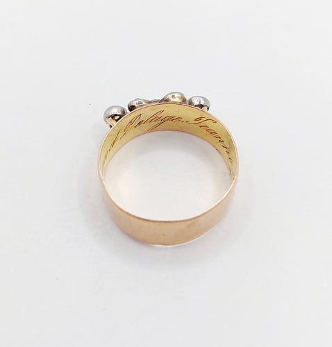 Bague 51.5 Bague jonc victorienne or rose 18k diamants taille ancienne (circa 1897) 58 Facettes A06142