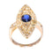 Bague 52 Bague vintage antique en forme de marquise avec diamant et saphir naturel 58 Facettes 23271-0290