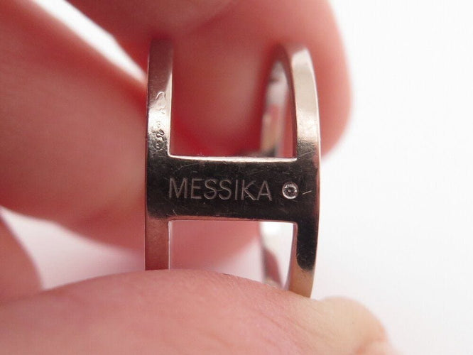 Bague 55 bague MESSIKA glam'azone 2 rangs 06173-wg diamants 0.15ct t55 or 18k 58 Facettes 268297