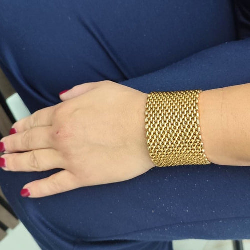 Bracelet Bracelet - Bracelet manchette en or jaune 18 carats 58 Facettes BR110