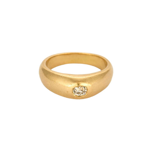 Bague 59 Bague jonc or jaune et diamants 58 Facettes SNA1366
