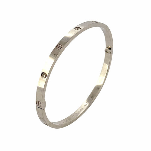 Bracelet Bracelet Cartier Love petit modèle or blanc 6 diamants 58 Facettes