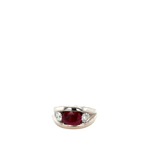 Bague 53 Bague or blanc, rubis, diamants 58 Facettes 1.0000142/2