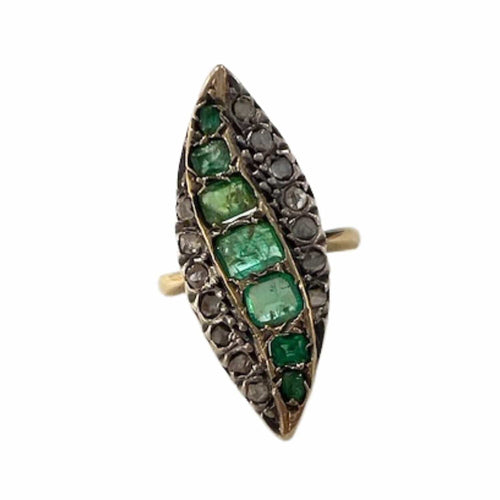 Bague BAGUE DE DESIGN ANCIEN DU DÉBUT DU XXE SIÈCLE EN ARGENT ET OR AVEC DIAMANTS 58 Facettes A1449 (4402/10)