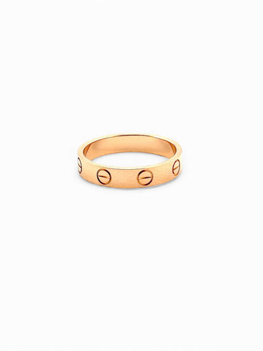 Bague 51 Alliance Love Cartier petit modèle or rose 18 carats 58 Facettes