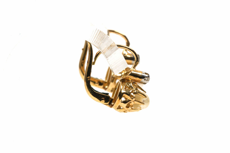 Boucles d'oreilles Boucles d'oreilles Art déco or jaune, perles et diamants taille rose 58 Facettes B472