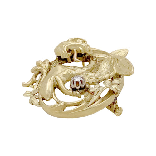 Broche Broche "Dradon ailé", or jaune, diamant. 58 Facettes 34901