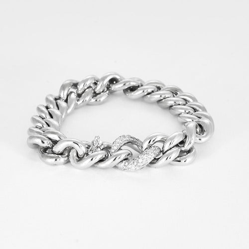 Bracelet Bracelet gourmette en or blanc et diamants 58 Facettes CHAL0691