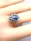 Bague 58 Bague marguerite or blanc, saphir et 10 diamants 58 Facettes AB502