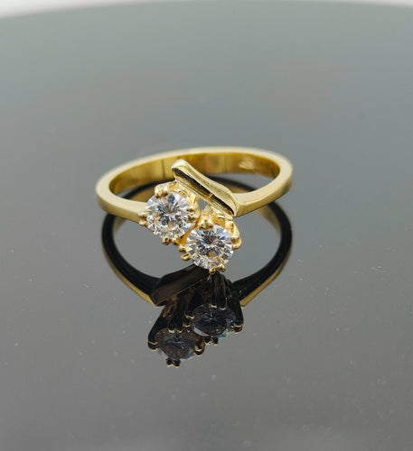 Bague 53.5 Bague vous et moi vintage ornée de diamants 58 Facettes