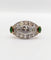 Bague 54.5 Bague marquise inversée Art déco en or 18k et platine, diamants et émeraudes 58 Facettes A06453