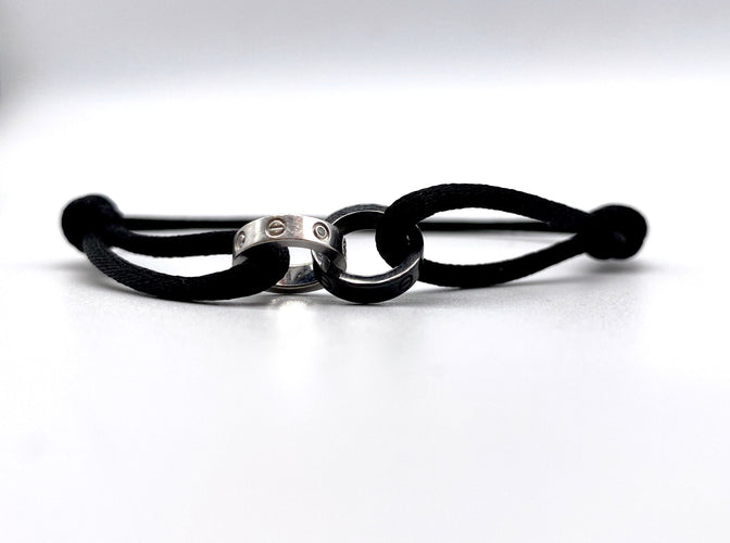 Bracelet Cartier - Bracelet Baby Love en or blanc 18k, diamants et céramique 58 Facettes BO/250358