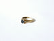 Bague 53 Bague godronnée en or jaune 18k saphir bleu et diamants 58 Facettes