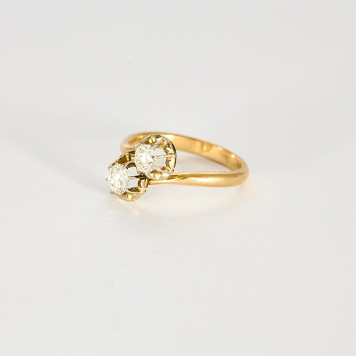 Bague 55 Bague "Vous & Moi" Or Jaune Diamants 58 Facettes