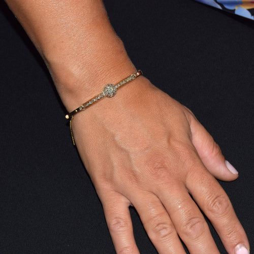 Bracelet vintage en or jaune avec diamants