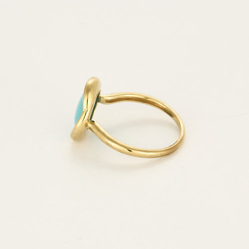 GUERIN - Bague ALISMA or jaune, cabochon turquoise