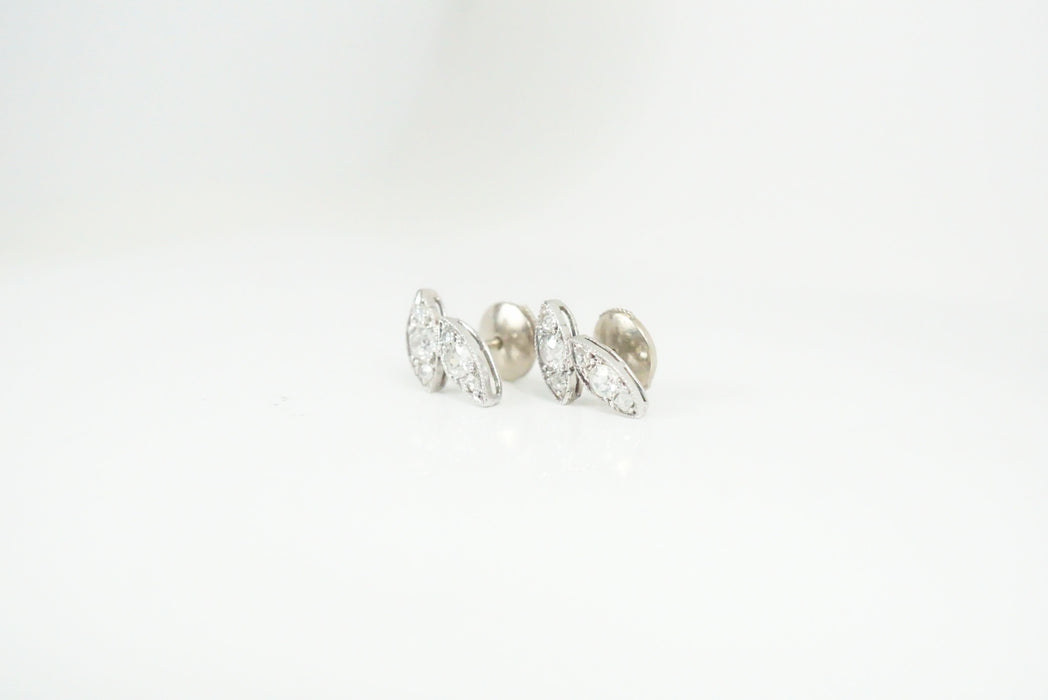 Boucles d'oreilles Boucles d'oreilles Art déco or blanc diamants 58 Facettes