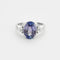 Bague 56 Bague or blanc tanzanite diamants 58 Facettes