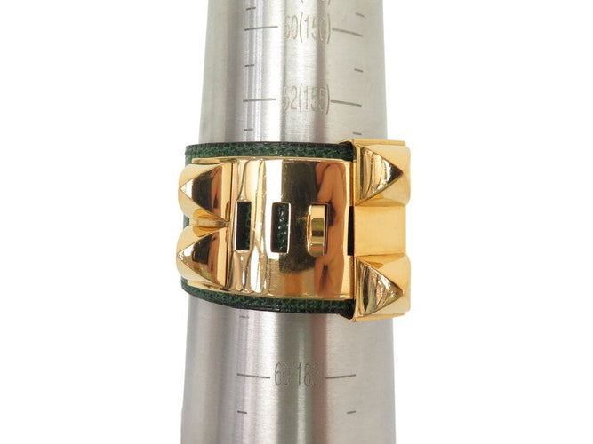 Collier bracelet HERMES collier de chien medor 17-20cm en cuir lezard vert 58 Facettes 268884