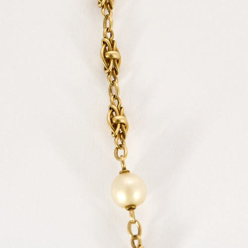 Collier Collier en Or jaune et perles blanches 58 Facettes SQU3599X2
