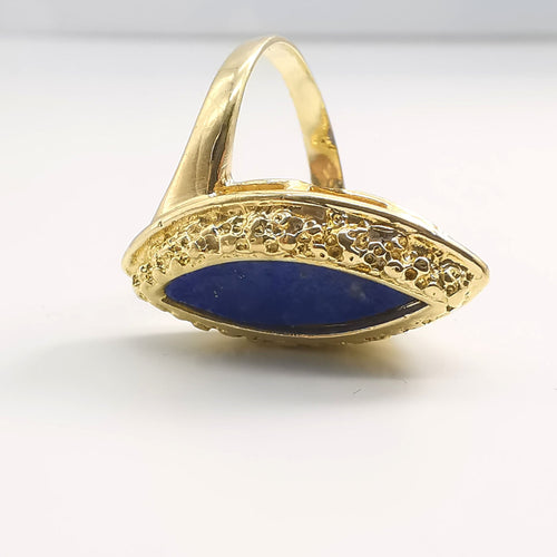 Bague 54 Bague en or jaune et lapis lazuli 58 Facettes