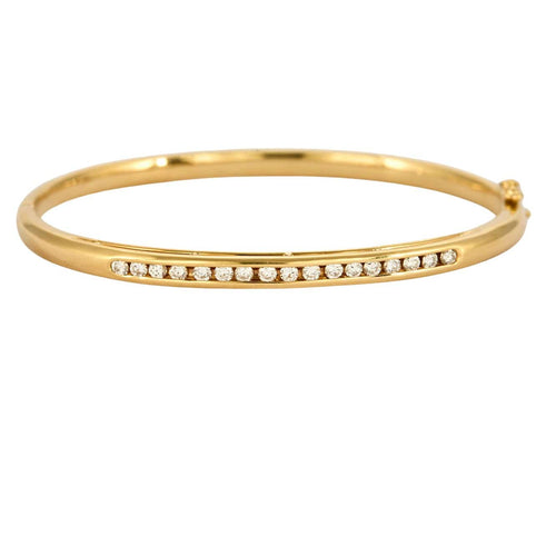 Bracelet Bracelet Rigide Rivière or jaune diamants 58 Facettes LP1054
