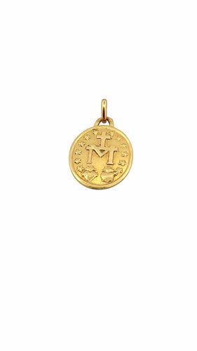 Pendentif Médaille miraculeuse en or jaune 18 carats 58 Facettes