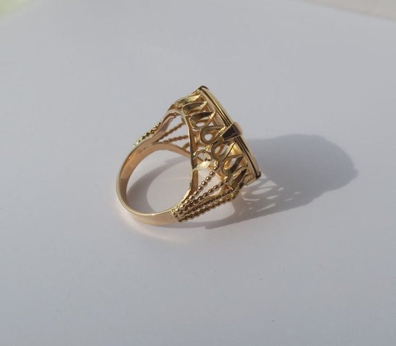 Bague 52 AUGIS - bague médaille d’amour en or jaune 58 Facettes