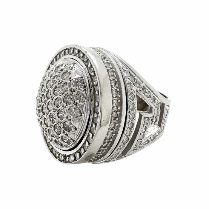 Bague 63 Bague Homme or blanc diamants 3ct 58 Facettes