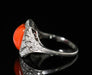 Bague 51 Bague ancienne Art Déco 1930 platine diamants corail 58 Facettes