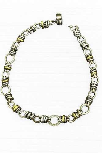 Collier POMELLATO- Collier Vintage années 1980 en or blanc et jaune et diamants 58 Facettes
